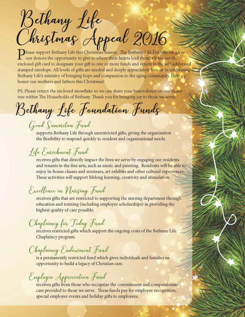 Bethany Life Foundation Christmas Appeal Bethany Life