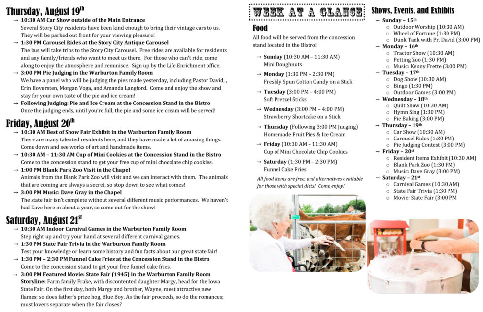 Bethany Life Events Calendar Story City Skilled Care Facilities